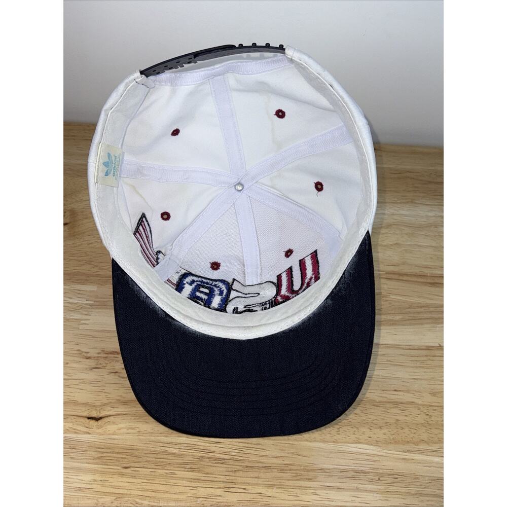 Vintage Adidas USA Flag Logo Embroidered Snapback Hat Adjustable White - Picture 6 of 8